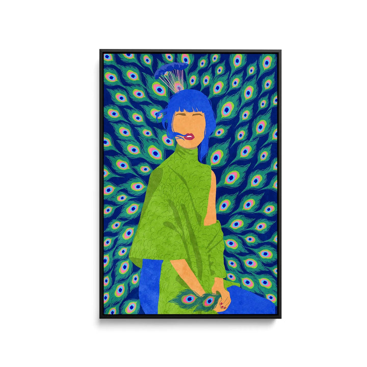 Peacock Woman by Raissa Oltmanns - Stretched Canvas Print or Framed Fine Art Print - Artwork I Heart Wall Art Australia 