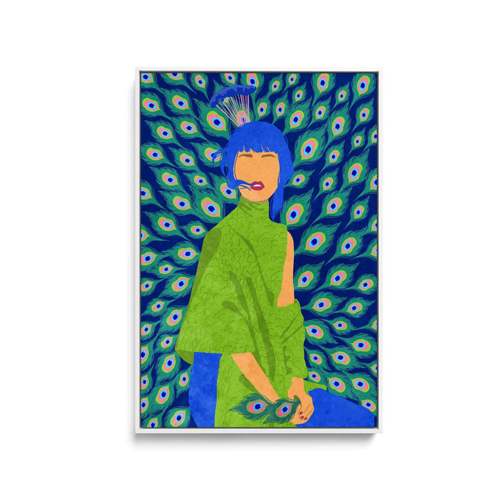 Peacock Woman by Raissa Oltmanns - Stretched Canvas Print or Framed Fine Art Print - Artwork I Heart Wall Art Australia 