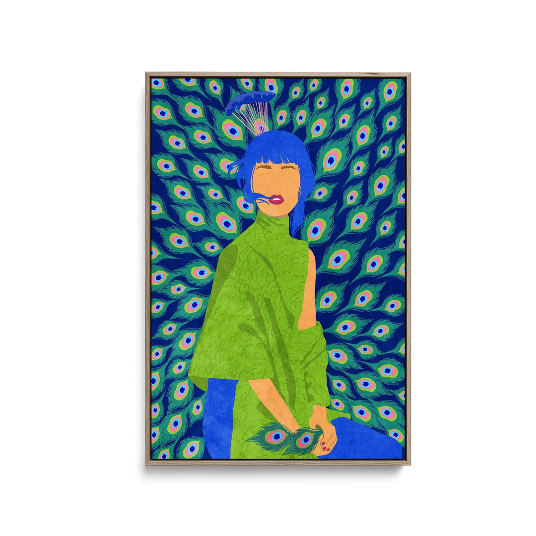 Peacock Woman by Raissa Oltmanns - Stretched Canvas Print or Framed Fine Art Print - Artwork I Heart Wall Art Australia 