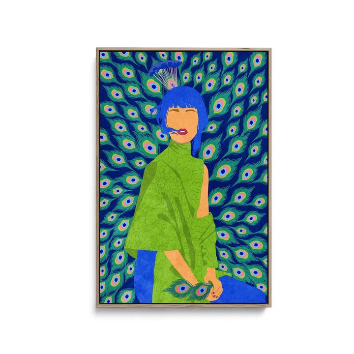 Peacock Woman by Raissa Oltmanns - Stretched Canvas Print or Framed Fine Art Print - Artwork I Heart Wall Art Australia 
