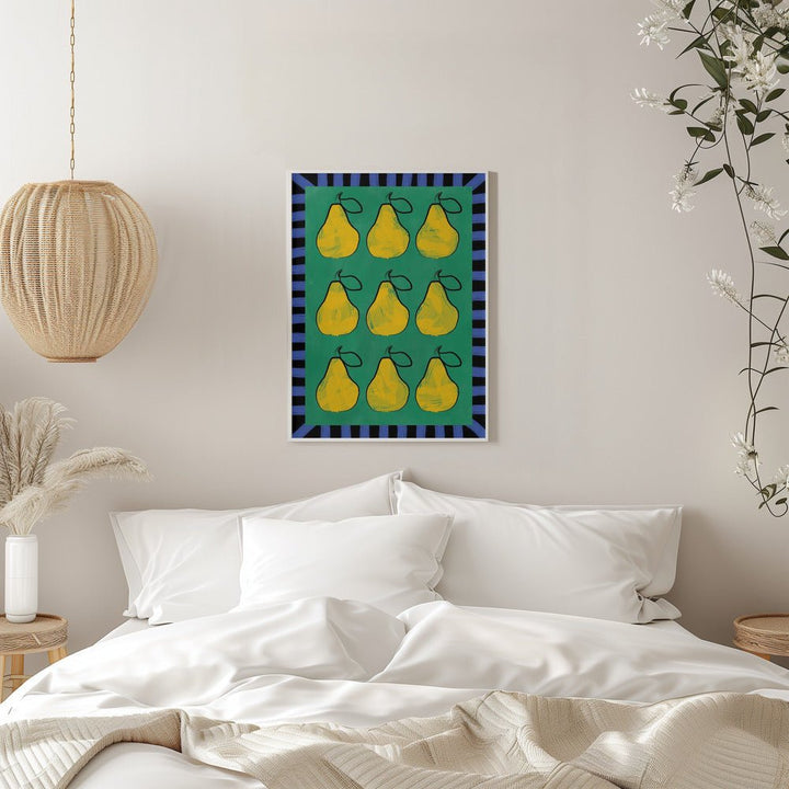 Pear Grid Harmony - Stretched Canvas, Poster or Fine Art Print - I Heart Wall Art - Poster Print, Canvas Print or Framed Art Print