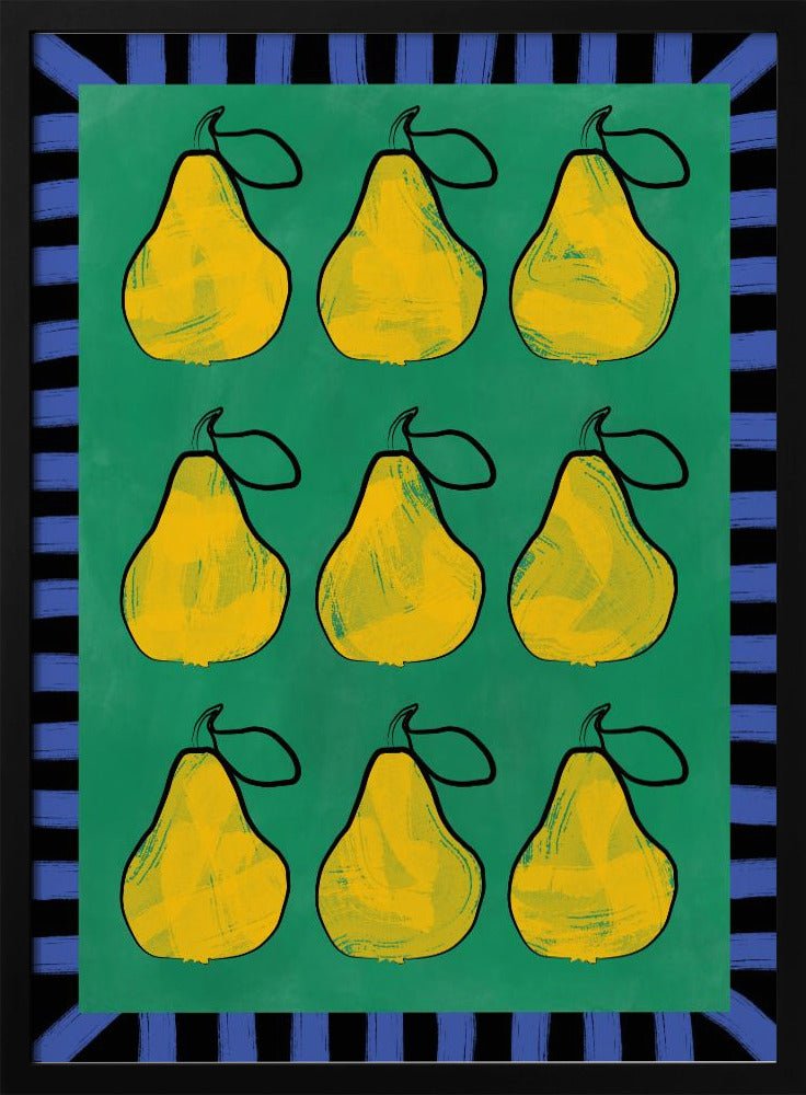 Pear Grid Harmony - Stretched Canvas, Poster or Fine Art Print - I Heart Wall Art - Poster Print, Canvas Print or Framed Art Print