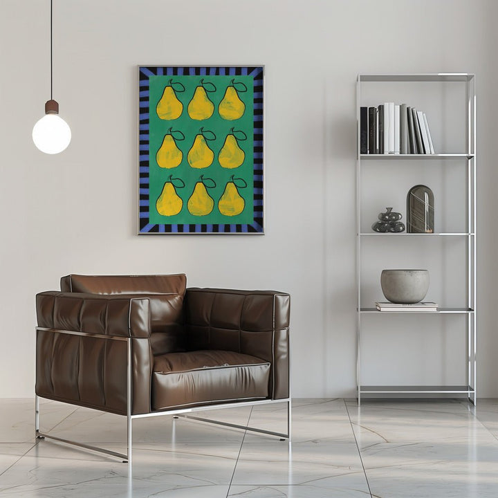 Pear Grid Harmony - Stretched Canvas, Poster or Fine Art Print - I Heart Wall Art - Poster Print, Canvas Print or Framed Art Print