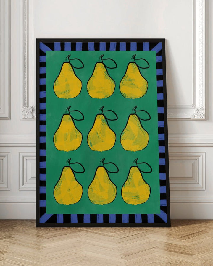 Pear Grid Harmony - Stretched Canvas, Poster or Fine Art Print - I Heart Wall Art - Poster Print, Canvas Print or Framed Art Print