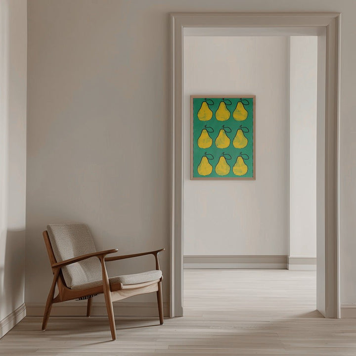 Pear Grid Harmony - Stretched Canvas, Poster or Fine Art Print - I Heart Wall Art - Poster Print, Canvas Print or Framed Art Print