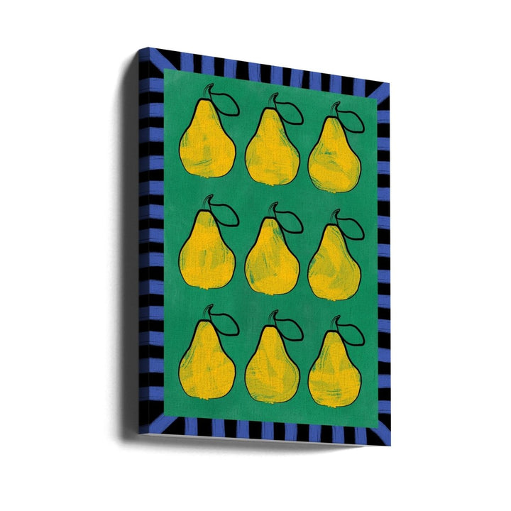 Pear Grid Harmony - Stretched Canvas, Poster or Fine Art Print - I Heart Wall Art - Poster Print, Canvas Print or Framed Art Print