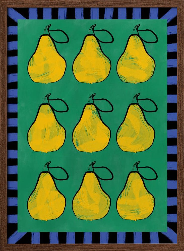 Pear Grid Harmony - Stretched Canvas, Poster or Fine Art Print - I Heart Wall Art - Poster Print, Canvas Print or Framed Art Print