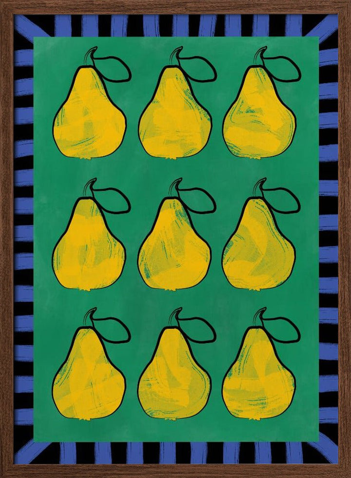 Pear Grid Harmony - Stretched Canvas, Poster or Fine Art Print - I Heart Wall Art - Poster Print, Canvas Print or Framed Art Print