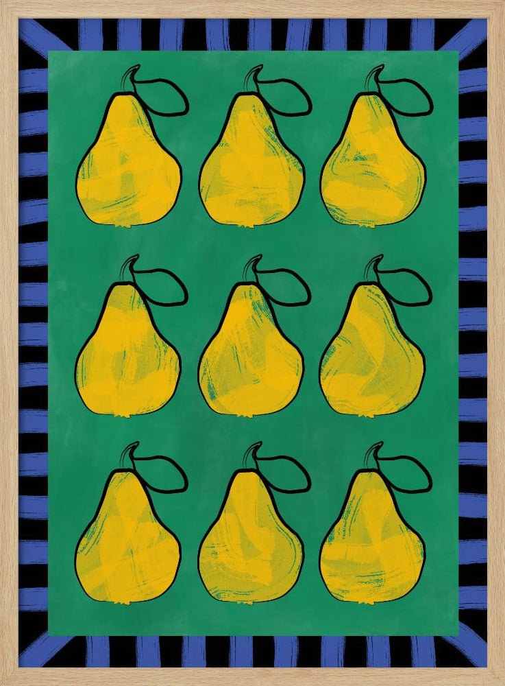 Pear Grid Harmony - Stretched Canvas, Poster or Fine Art Print - I Heart Wall Art - Poster Print, Canvas Print or Framed Art Print