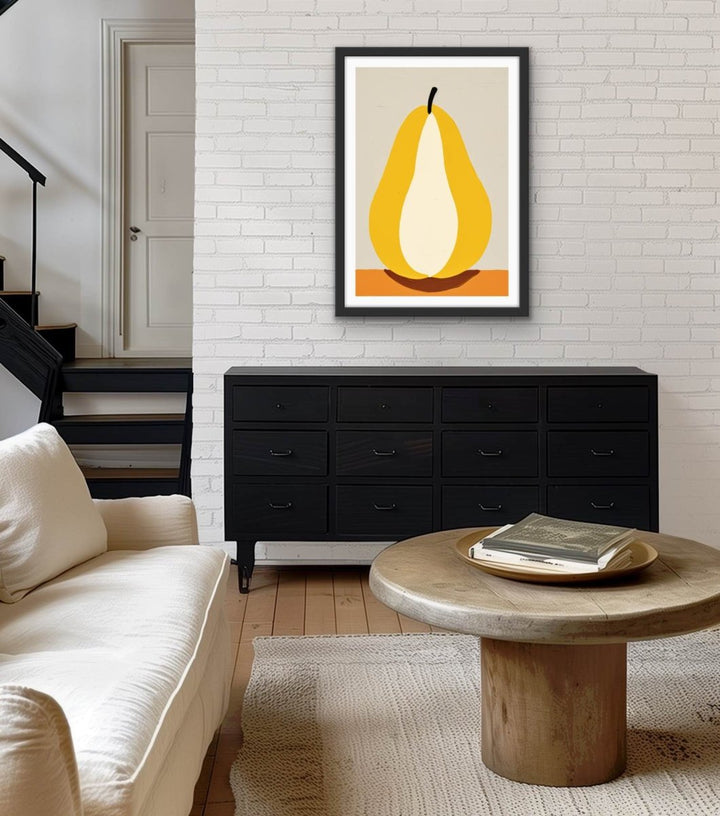 Pear Study 1 - Contemporary Still Life Fruit Stretched Canvas, Poster or Fine Art Print - I Heart Wall Art - Poster Print, Canvas Print or Framed Art Print