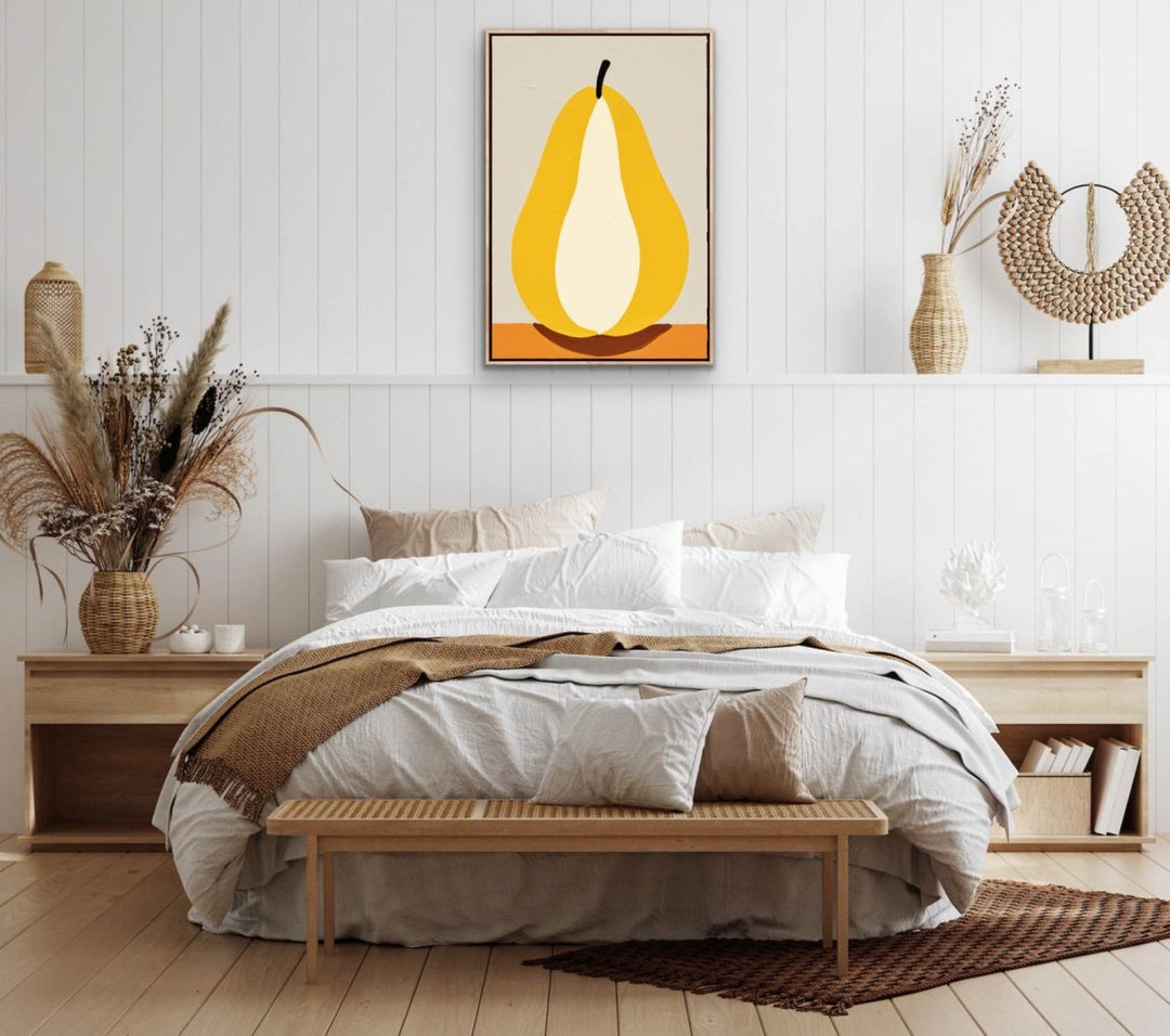 Pear Study 1 - Contemporary Still Life Fruit Stretched Canvas, Poster or Fine Art Print - I Heart Wall Art - Poster Print, Canvas Print or Framed Art Print