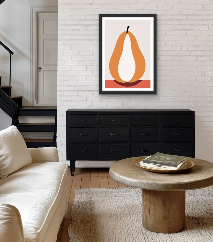 Pear Study 2 - Contemporary Still Life Fruit Stretched Canvas, Poster or Fine Art Print - I Heart Wall Art - Poster Print, Canvas Print or Framed Art Print