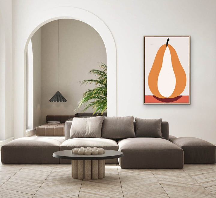 Pear Study 2 - Contemporary Still Life Fruit Stretched Canvas, Poster or Fine Art Print - I Heart Wall Art - Poster Print, Canvas Print or Framed Art Print