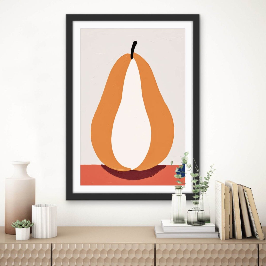 Pear Study 2 - Contemporary Still Life Fruit Stretched Canvas, Poster or Fine Art Print - I Heart Wall Art - Poster Print, Canvas Print or Framed Art Print