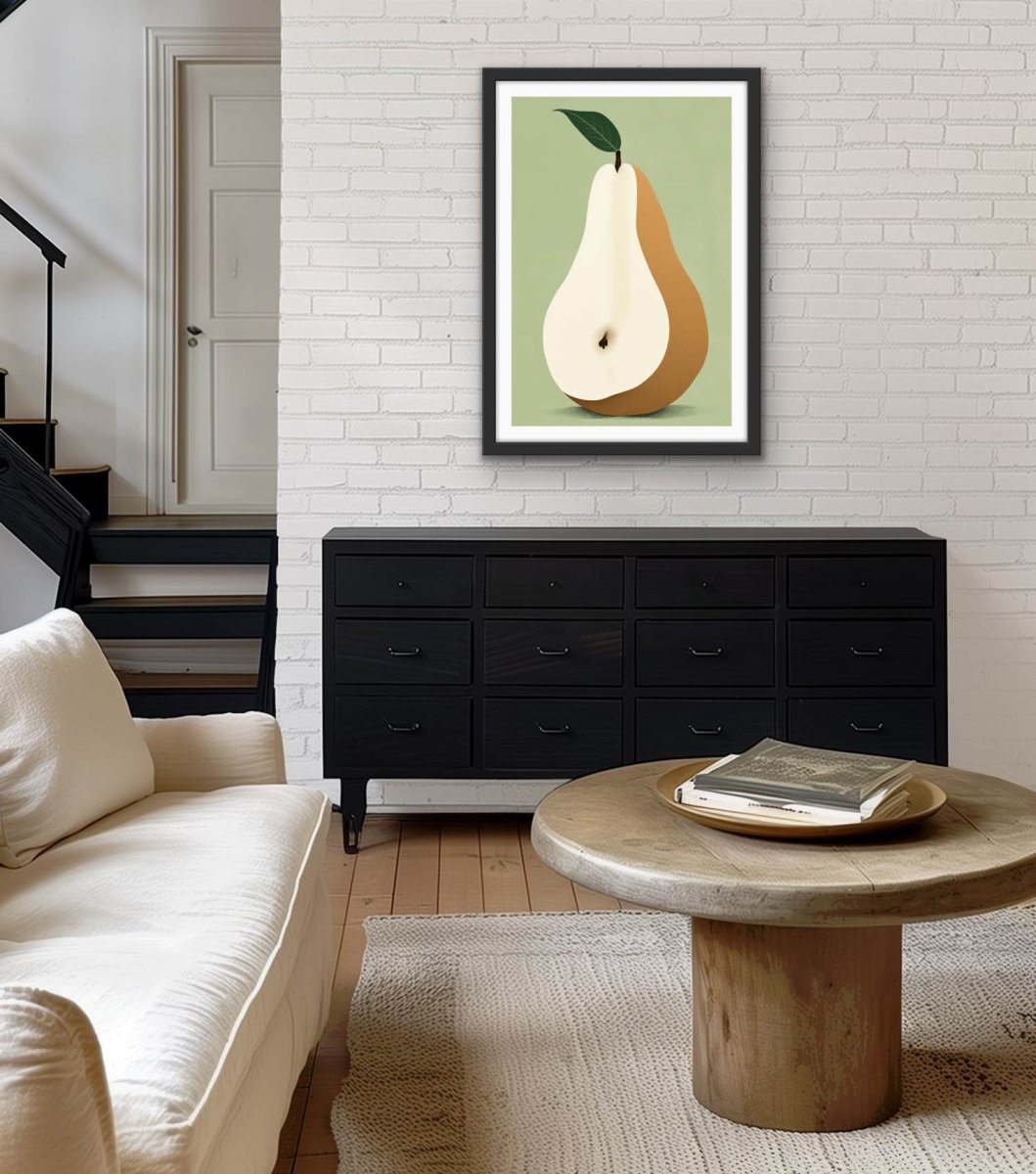 Pear Study 3 - Contemporary Still Life Fruit Stretched Canvas, Poster or Fine Art Print - I Heart Wall Art - Poster Print, Canvas Print or Framed Art Print