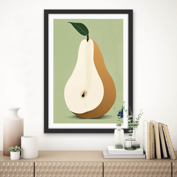 Pear Study 3 - Contemporary Still Life Fruit Stretched Canvas, Poster or Fine Art Print - I Heart Wall Art - Poster Print, Canvas Print or Framed Art Print