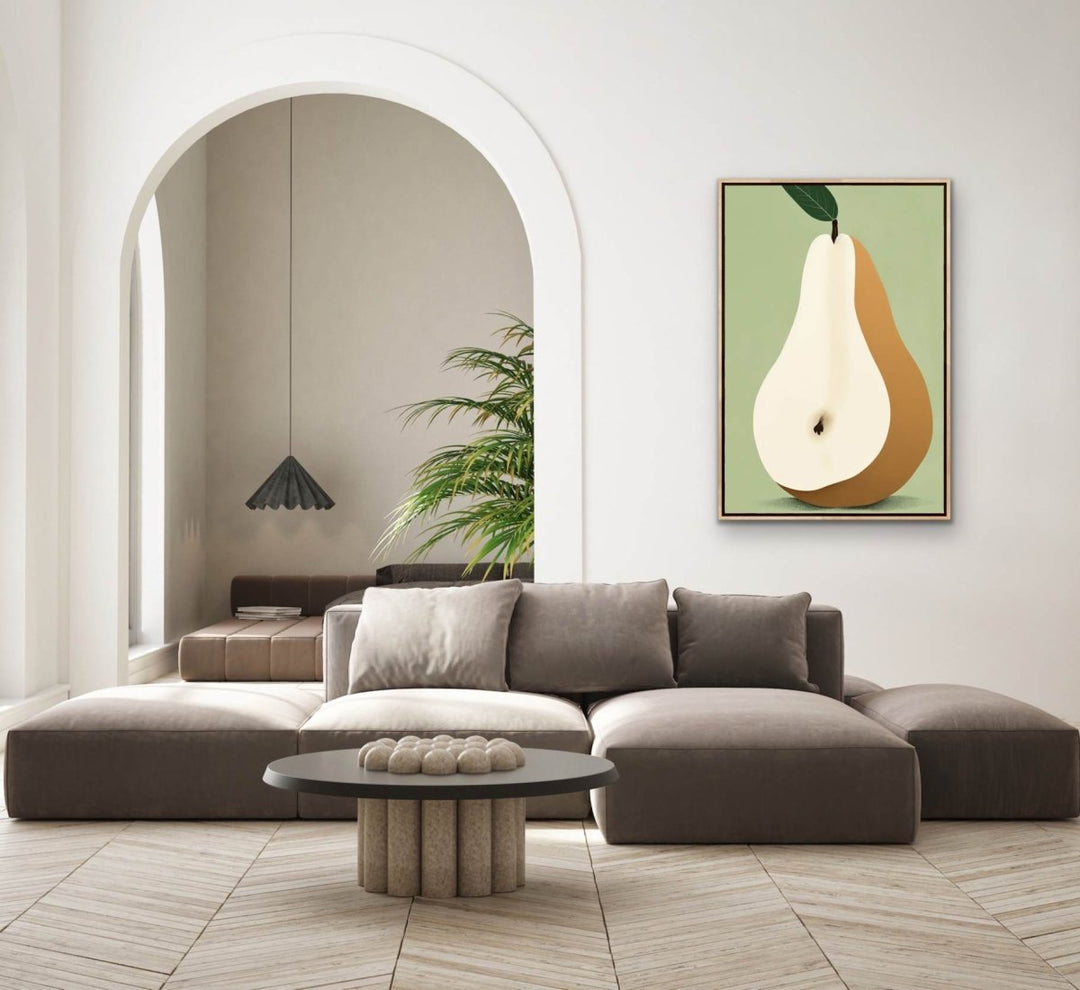 Pear Study 3 - Contemporary Still Life Fruit Stretched Canvas, Poster or Fine Art Print - I Heart Wall Art - Poster Print, Canvas Print or Framed Art Print
