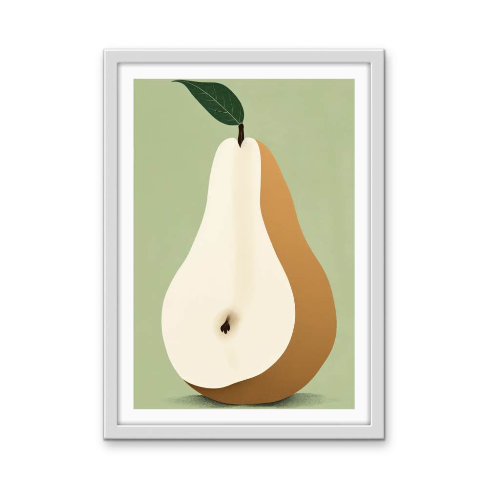 Pear Study 3 - Contemporary Still Life Fruit Stretched Canvas, Poster or Fine Art Print - I Heart Wall Art - Poster Print, Canvas Print or Framed Art Print