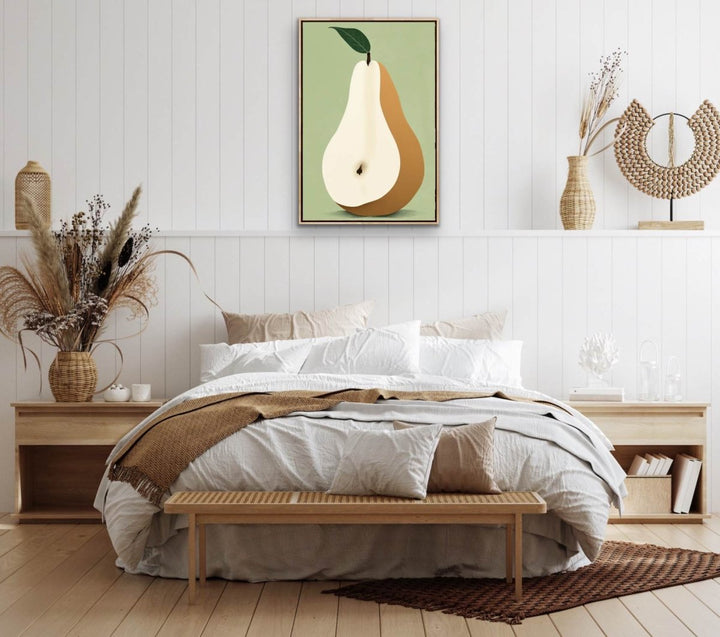 Pear Study 3 - Contemporary Still Life Fruit Stretched Canvas, Poster or Fine Art Print - I Heart Wall Art - Poster Print, Canvas Print or Framed Art Print
