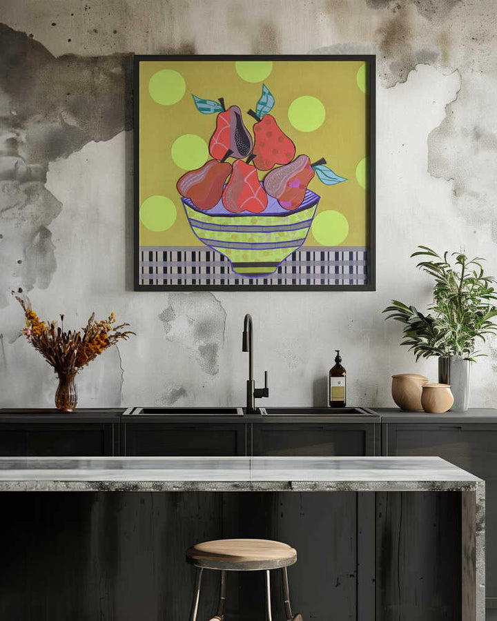 Pears and Tears - Square Stretched Canvas, Poster or Fine Art Print - I Heart Wall Art - Poster Print, Canvas Print or Framed Art Print