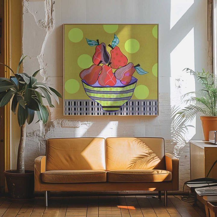 Pears and Tears - Square Stretched Canvas, Poster or Fine Art Print - I Heart Wall Art - Poster Print, Canvas Print or Framed Art Print