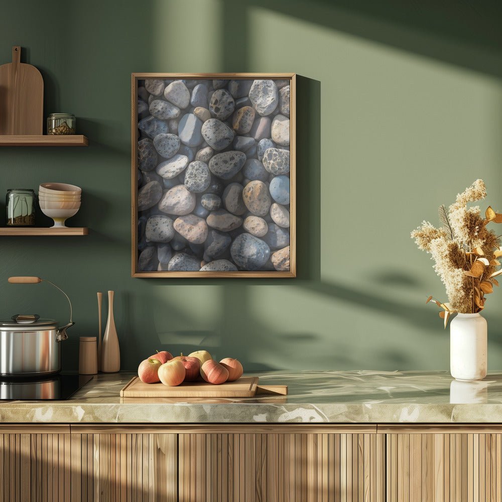Pebble Mosaic - Stretched Canvas, Poster or Fine Art Print - I Heart Wall Art - Poster Print, Canvas Print or Framed Art Print
