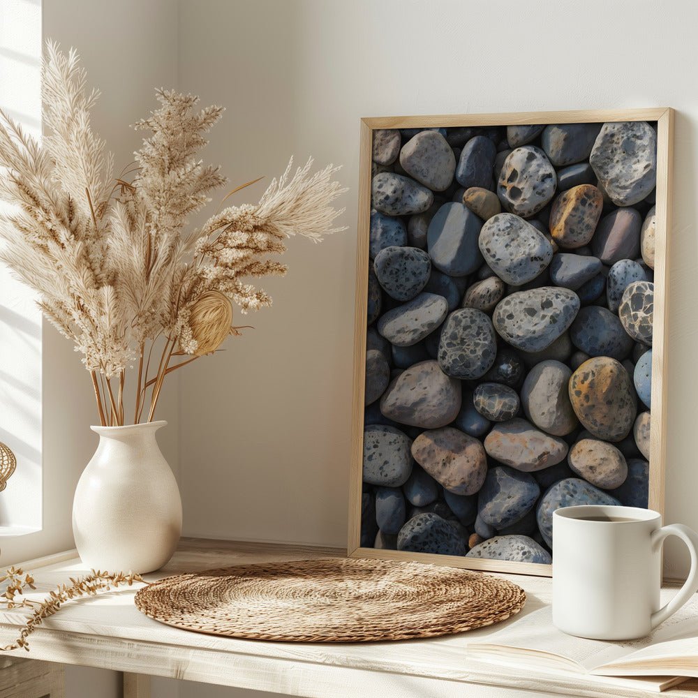 Pebble Mosaic - Stretched Canvas, Poster or Fine Art Print - I Heart Wall Art - Poster Print, Canvas Print or Framed Art Print