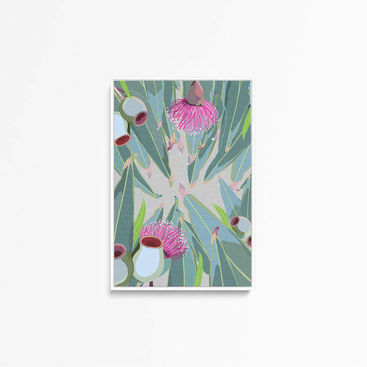 Peek Eucalyptus - Green and Grey Australian Nature Gum Leaf Blossom Print on Canvas or Paper - Nature Wall Art - I Heart Wall Art