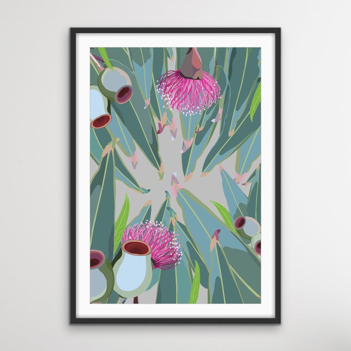 Peek Eucalyptus - Green and Grey Australian Nature Gum Leaf Blossom Print on Canvas or Paper - Nature Wall Art - I Heart Wall Art