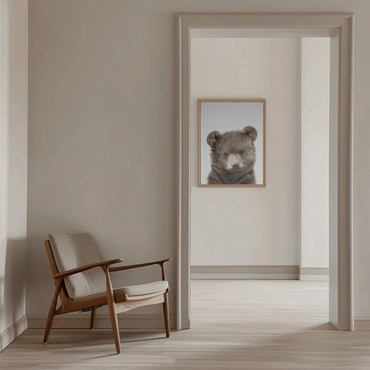 Peekaboo Baby Bear - Stretched Canvas, Poster or Fine Art Print I Heart Wall Art