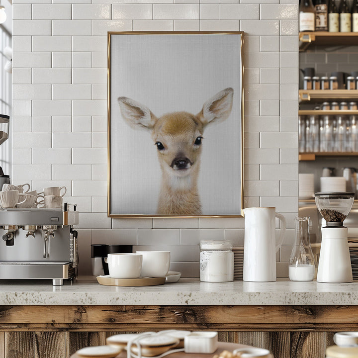 Peekaboo Baby Deer - Stretched Canvas, Poster or Fine Art Print I Heart Wall Art