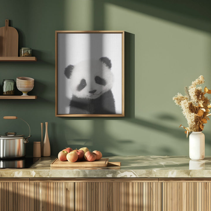 Peekaboo Baby Panda - Stretched Canvas, Poster or Fine Art Print I Heart Wall Art