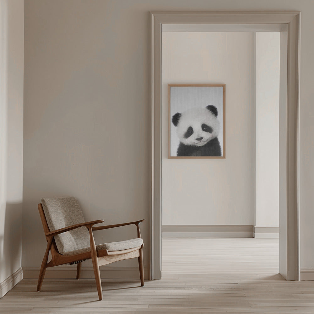Peekaboo Baby Panda - Stretched Canvas, Poster or Fine Art Print I Heart Wall Art