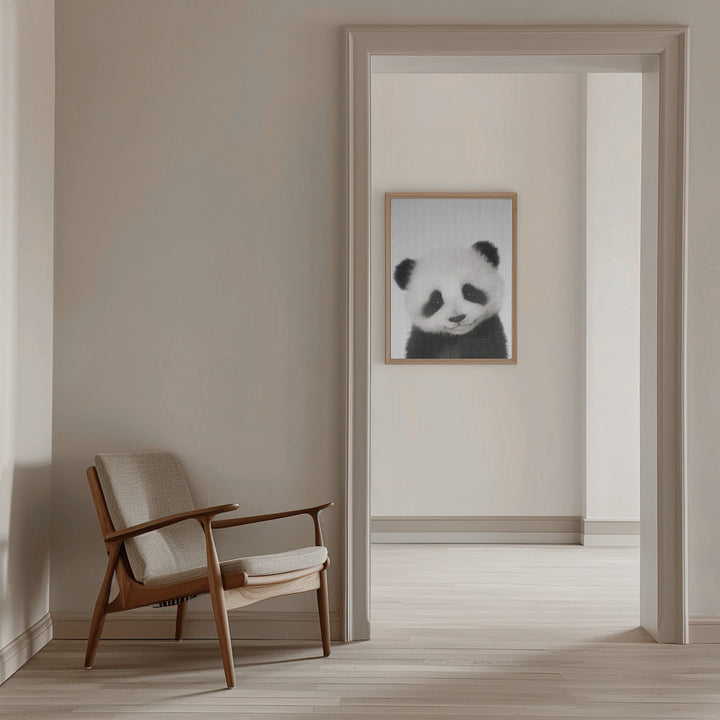 Peekaboo Baby Panda - Stretched Canvas, Poster or Fine Art Print I Heart Wall Art