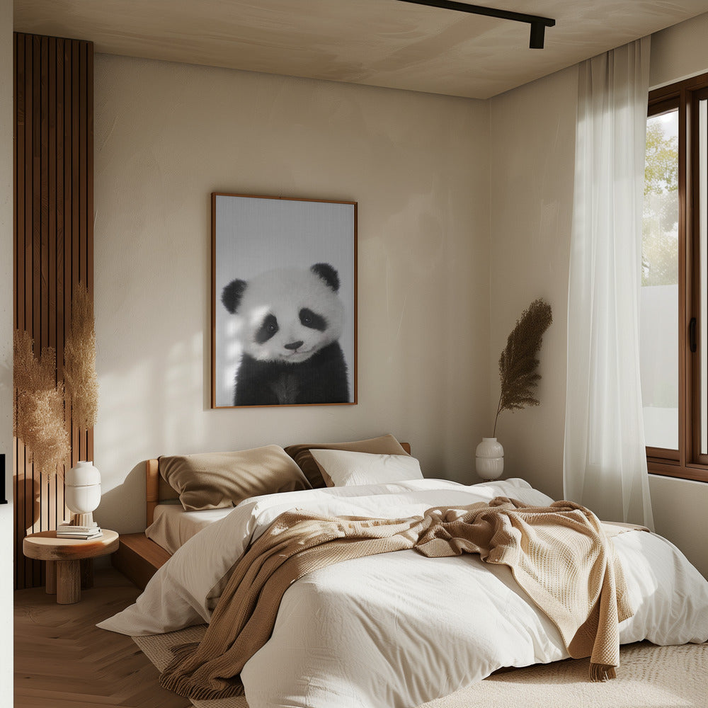 Peekaboo Baby Panda - Stretched Canvas, Poster or Fine Art Print I Heart Wall Art