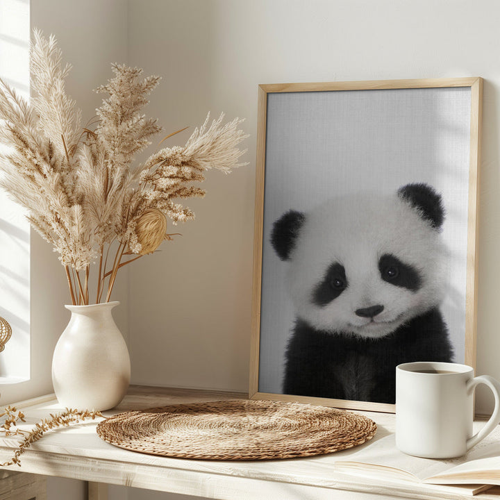 Peekaboo Baby Panda - Stretched Canvas, Poster or Fine Art Print I Heart Wall Art
