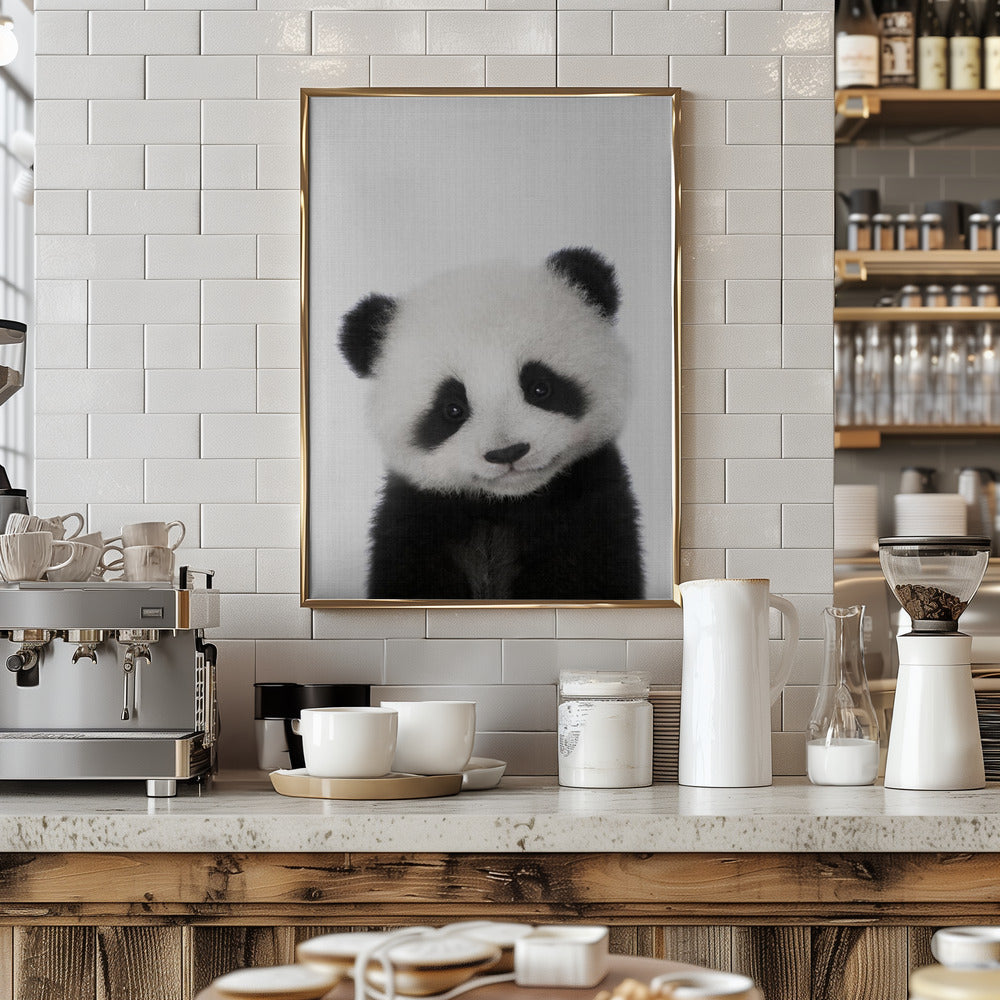 Peekaboo Baby Panda - Stretched Canvas, Poster or Fine Art Print I Heart Wall Art