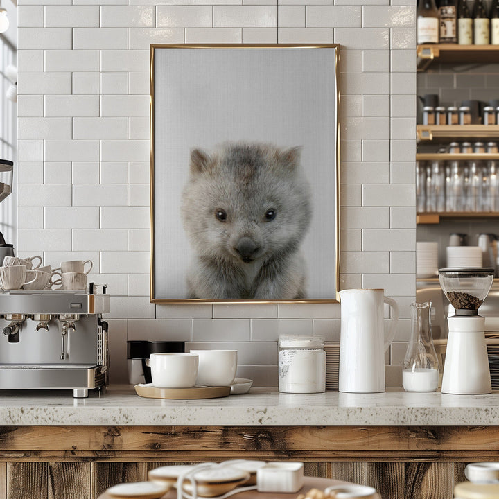 Peekaboo Baby Wombat - Stretched Canvas, Poster or Fine Art Print I Heart Wall Art