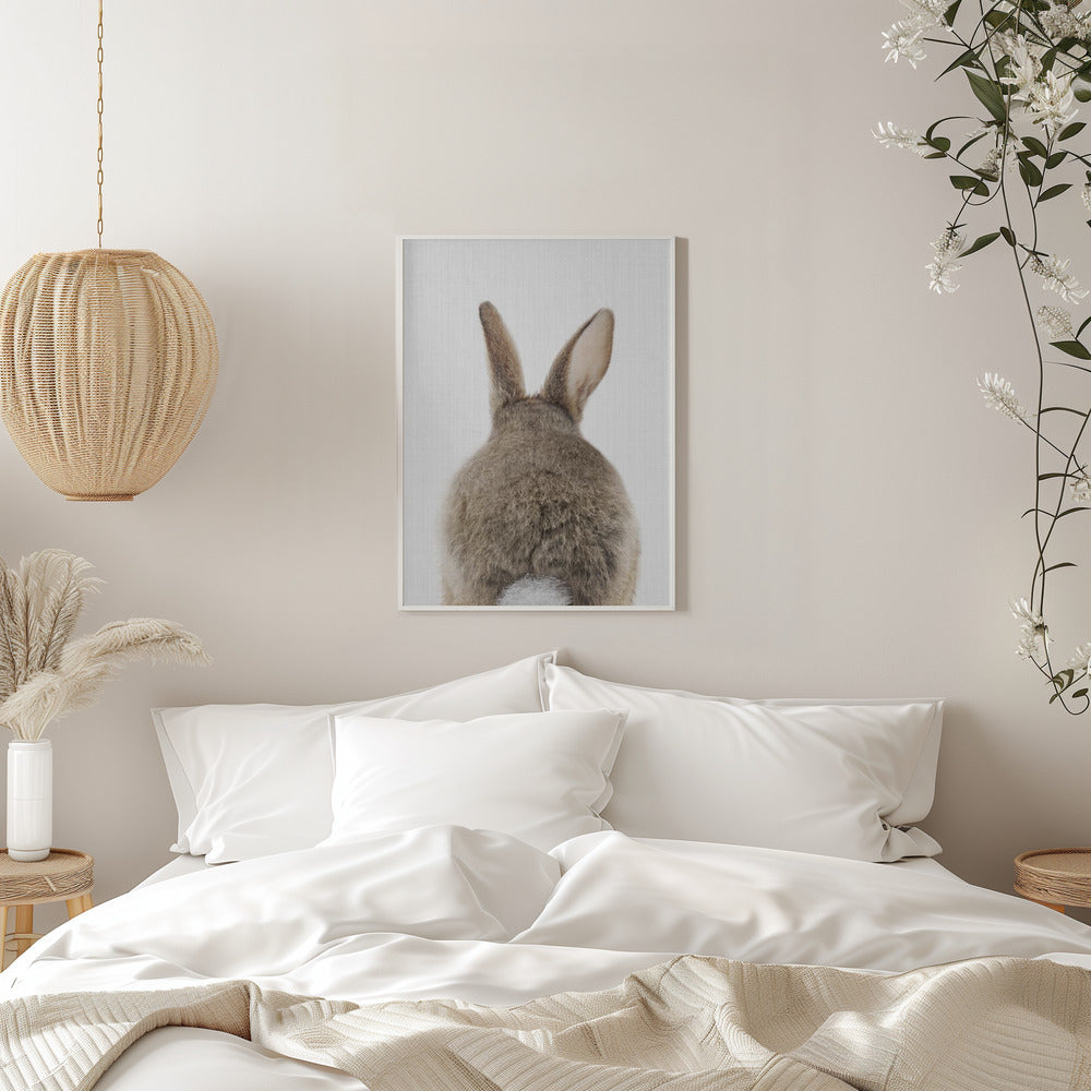 Peekaboo Bunny Tail - Stretched Canvas, Poster or Fine Art Print I Heart Wall Art