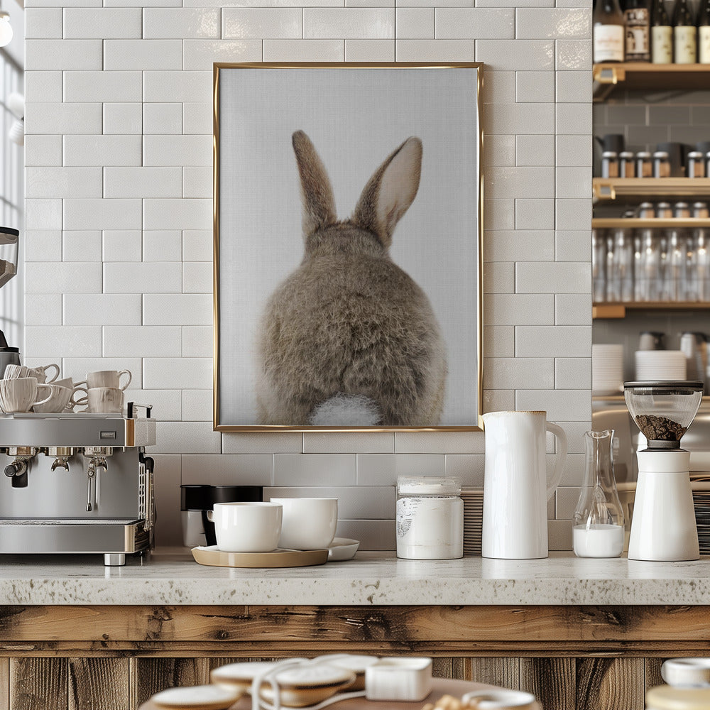 Peekaboo Bunny Tail - Stretched Canvas, Poster or Fine Art Print I Heart Wall Art