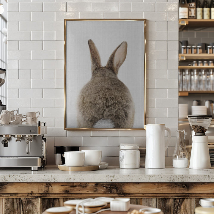 Peekaboo Bunny Tail - Stretched Canvas, Poster or Fine Art Print I Heart Wall Art