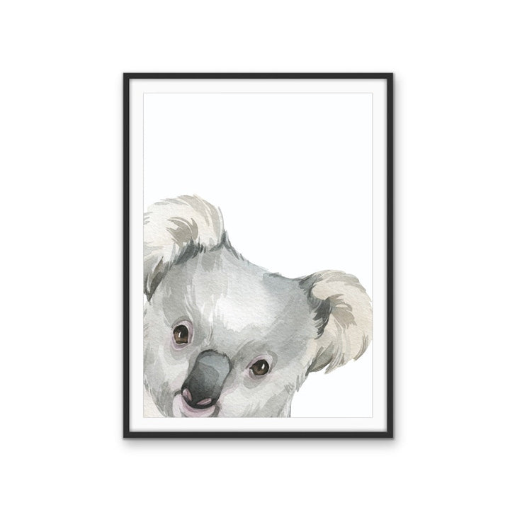 Peeking Koala Nursery Sketch - Australian Native Animal Stretched Canvas or Wall Art Print - I Heart Wall Art - Poster Print, Canvas Print or Framed Art Print