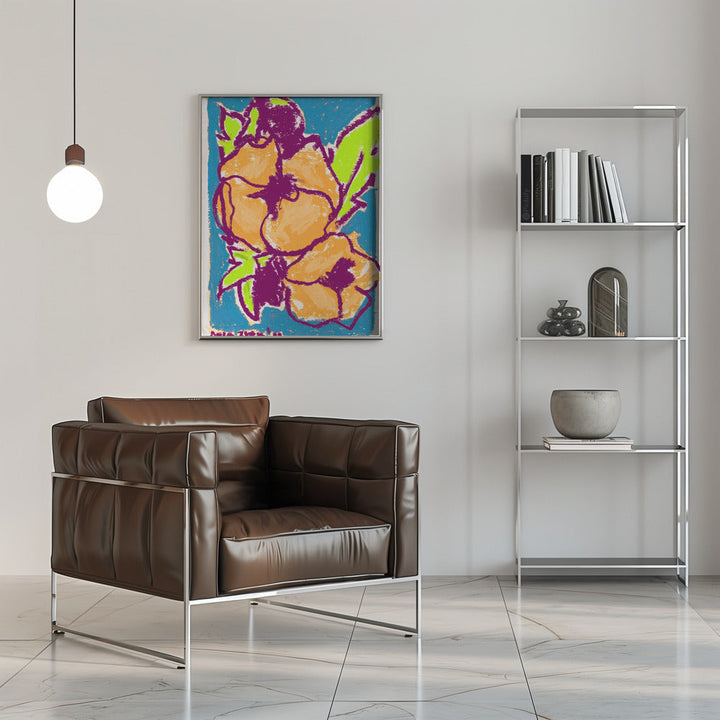 Peonies Orange - Stretched Canvas, Poster or Fine Art Print I Heart Wall Art