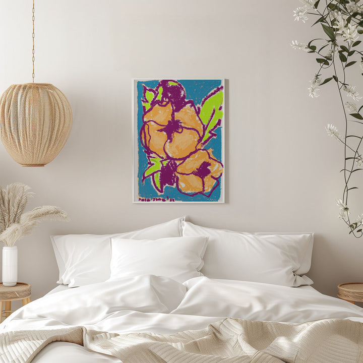 Peonies Orange - Stretched Canvas, Poster or Fine Art Print I Heart Wall Art