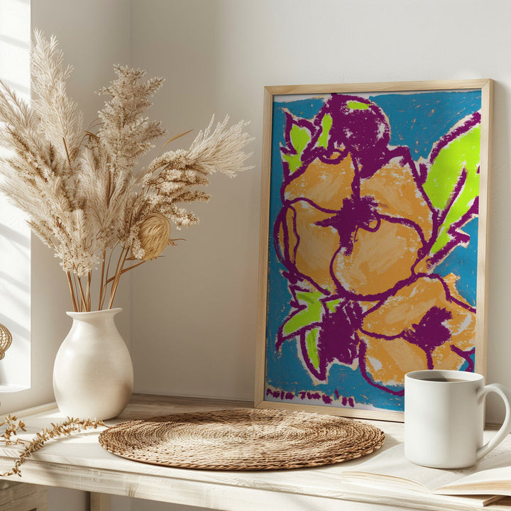 Peonies Orange - Stretched Canvas, Poster or Fine Art Print I Heart Wall Art