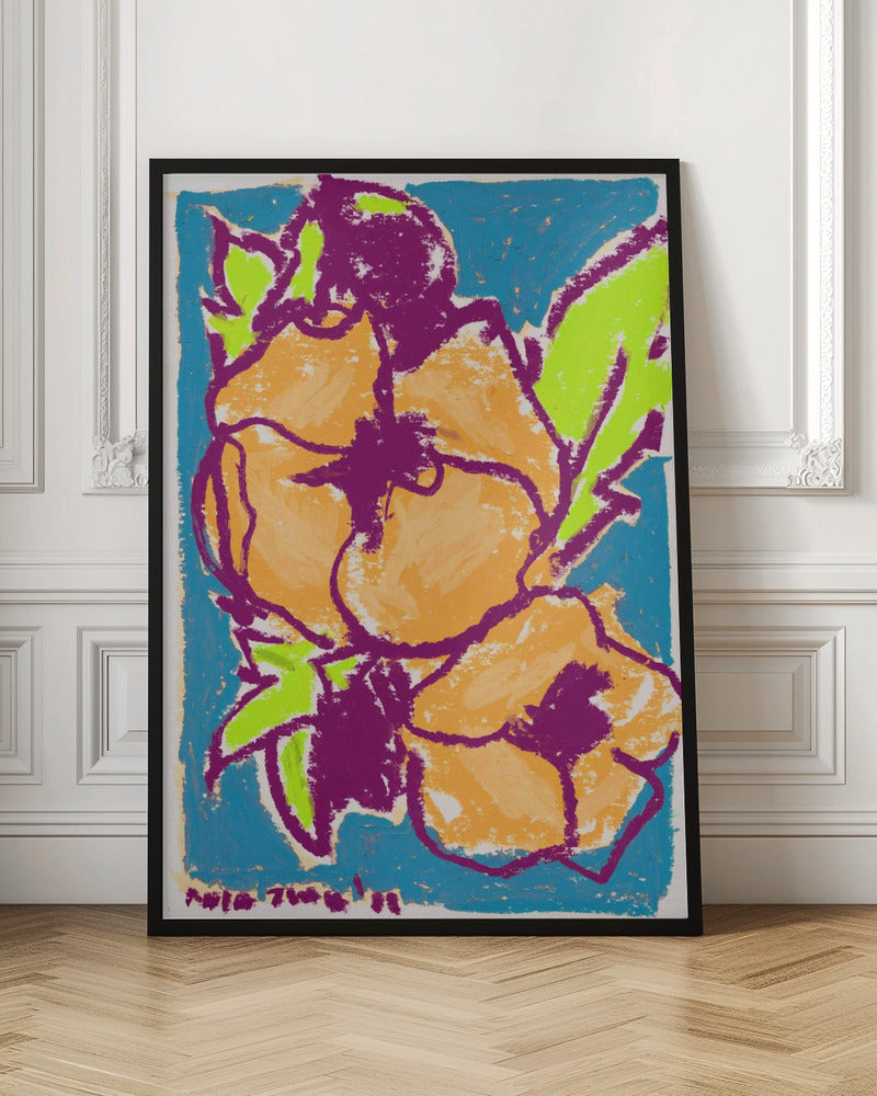 Peonies Orange - Stretched Canvas, Poster or Fine Art Print I Heart Wall Art