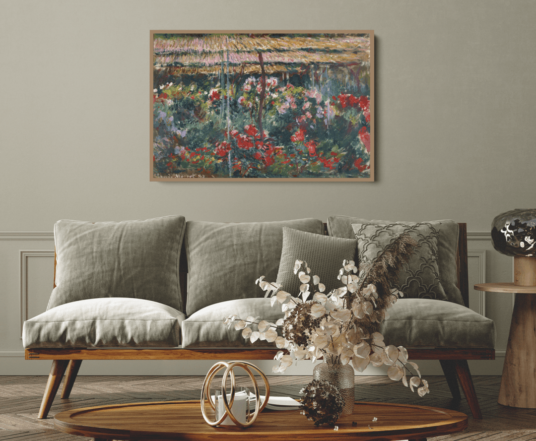 Peony Garden by Claude Monet - Stretched Canvas or Fine Art Print - I Heart Wall Art - Poster Print, Canvas Print or Framed Art Print