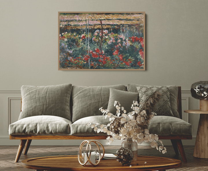 Peony Garden by Claude Monet - Stretched Canvas or Fine Art Print - I Heart Wall Art - Poster Print, Canvas Print or Framed Art Print