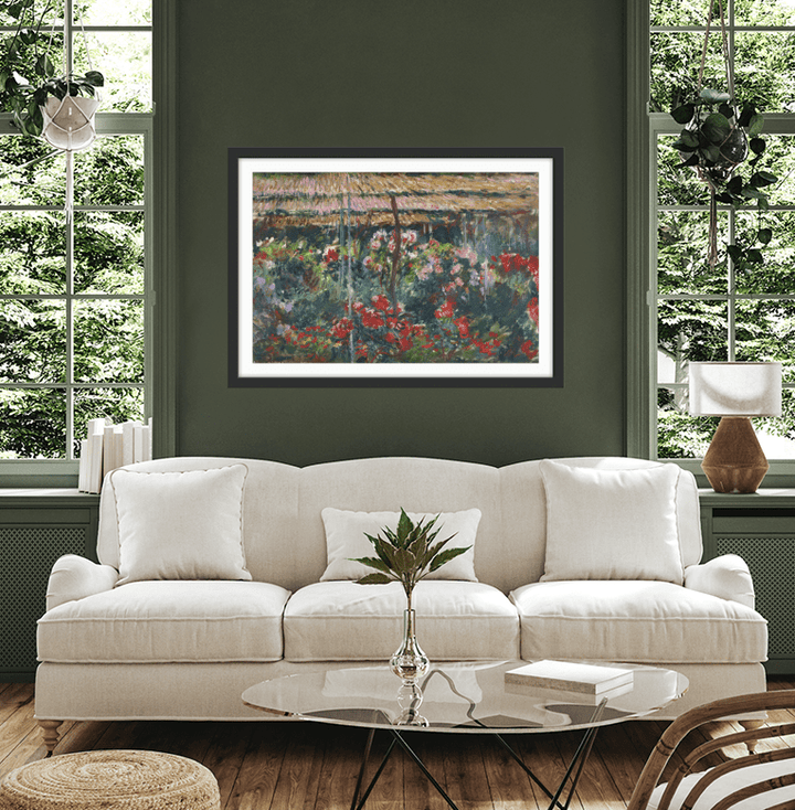 Peony Garden by Claude Monet - Stretched Canvas or Fine Art Print - I Heart Wall Art - Poster Print, Canvas Print or Framed Art Print
