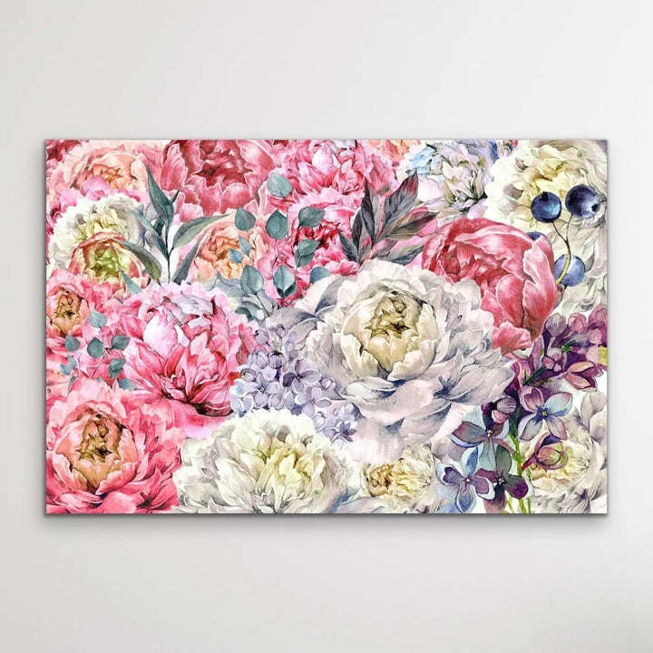 Peony Garden - Floral Pink and White Art Print and Stretched Canvas Wall Art Print - I Heart Wall Art - Poster Print, Canvas Print or Framed Art Print